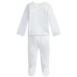 Ralph Lauren Baby One-Pieces|Organic*Polo Baby - Boy Long-Sleeve Organic Cotton Interlock Knit Pant Set, Beryl Blue/White