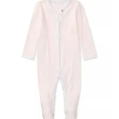 Ralph Lauren Baby One-Pieces|Organic*Polo Baby - Girl Long-Sleeve Organic Cotton Interlock Knit Coverall, Delicate Pink