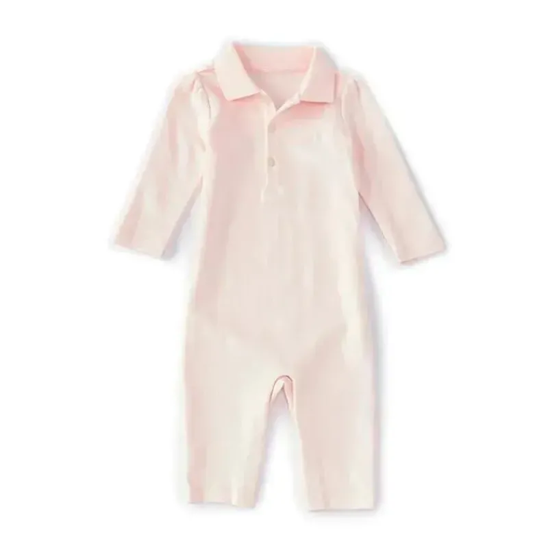 Ralph Lauren Baby One-Pieces*Polo Baby - Gril Cotton Polo Coverall, Delicate Pink