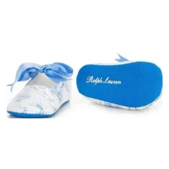 Ralph Lauren Baby Shoes*Polo Baby - Girls Briley II Mary Jane Crib Shoed, Light Blue Golf Toile