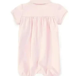 Ralph Lauren Baby One-Pieces*Polo Baby - Girl Short Sleeve Interlock Romper, Pink