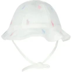 Ralph Lauren Baby Hats*Polo Baby - Interlock Knit Allover Pony Schiffli Bucket Hat, White