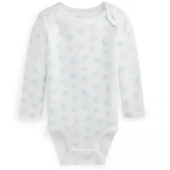 Ralph Lauren Organic|Baby Onesies & Bodysuits*Polo Baby - Long-Sleeve Organic Cotton Interlock Knit Bodysuit, Blue
