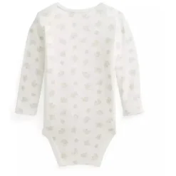 Ralph Lauren Organic|Baby Onesies & Bodysuits*Polo Baby - Long-Sleeve Organic Cotton Interlock Knit Bodysuit, Grey