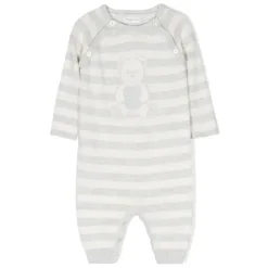 Ralph Lauren Baby One-Pieces|Organic*Polo Baby - Long Sleeve Organic Cotton Bear Sweater Coverall, Quartz Heather