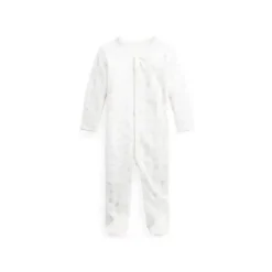 Ralph Lauren Organic*Polo Baby - Long-Sleeve Organic Cotton Interlock Knit Coverall, Grey