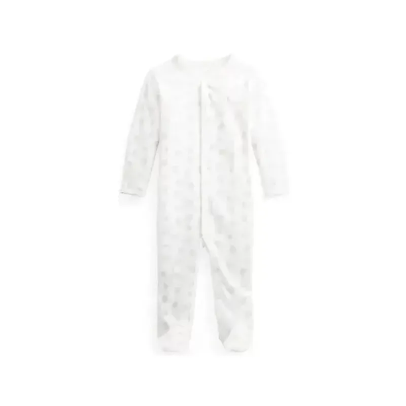 Ralph Lauren Organic*Polo Baby - Long-Sleeve Organic Cotton Interlock Knit Coverall, Grey
