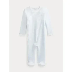 Ralph Lauren Baby One-Pieces|Organic*Polo Baby - Long-Sleeve Organic Cotton Interlock Knit Coverall, Quartz Heather