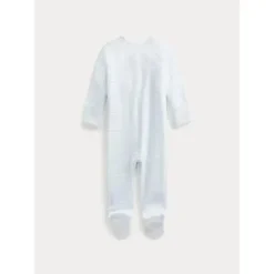 Ralph Lauren Baby One-Pieces|Organic*Polo Baby - Long-Sleeve Organic Cotton Interlock Knit Coverall, Quartz Heather