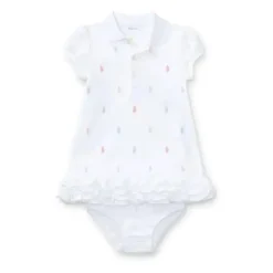 Ralph Lauren Dresses|Baby Dresses & Skirts*Polo Baby - Ruffled Polo Dress & Bloomer, White