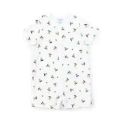 Ralph Lauren Baby One-Pieces*Polo Baby - Short-Sleeve Polo Bear Shortall, White/Blue
