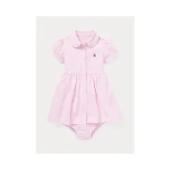 Ralph Lauren Dresses|Baby Dresses & Skirts*Polo Baby - Striped Knit Oxford Dress & Bloomer, Camel Pink