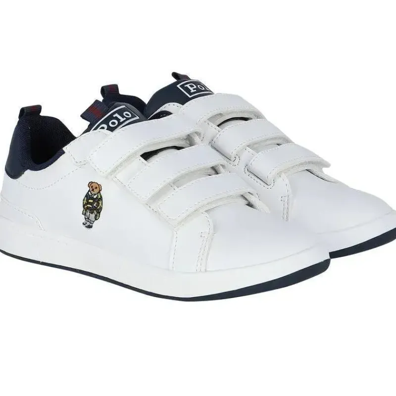Ralph Lauren Baby Shoes*Polo Baby - Shoes Heritage Court Bear Ez, White