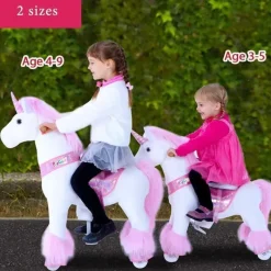 PonyCycle Ride-On Toys*Pink Unicorn 4-10 Years Old, Kids Unicorn Ride on Toy, Ride on Unicorn Toy Plush, Pink Pony