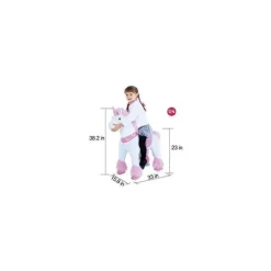 PonyCycle Ride-On Toys*Pink Unicorn 4-10 Years Old, Kids Unicorn Ride on Toy, Ride on Unicorn Toy Plush, Pink Pony