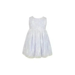 Popatu Dresses|Baby Dresses & Skirts*- Baby Girls Light Blue Floral Lace Overlay Dress