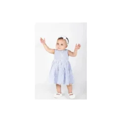 Popatu Dresses|Baby Dresses & Skirts*- Baby Girls Light Blue Floral Lace Overlay Dress