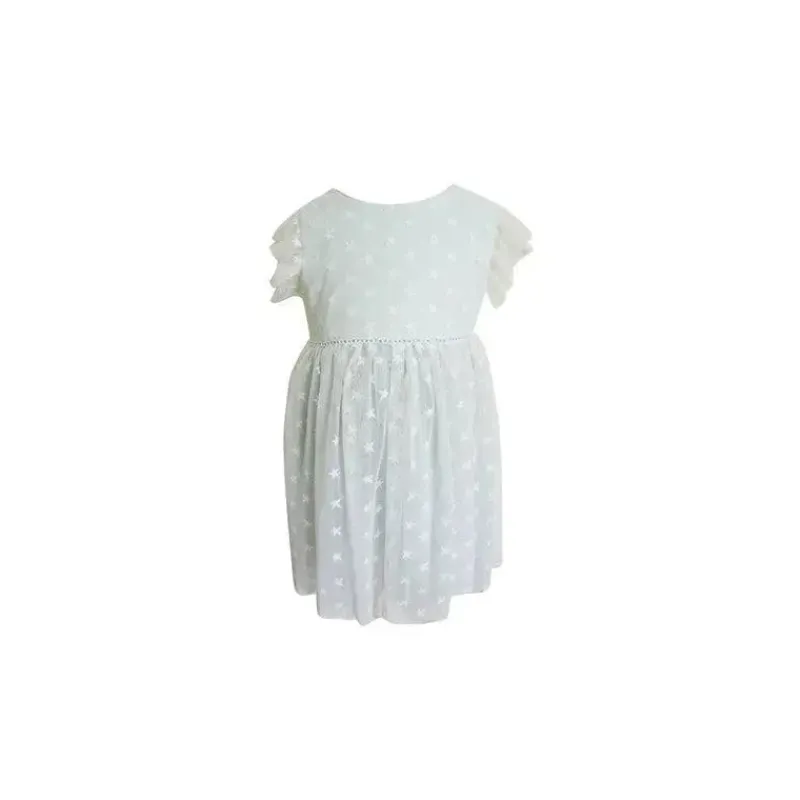 Popatu Dresses|Baby Dresses & Skirts*- Baby Girls Sage Green Stars Tulle Dress