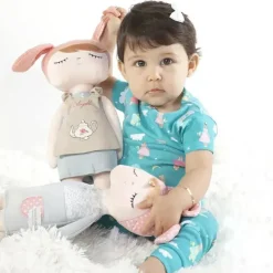 Primo Passi Plush & Stuffed Animals|Toys For 2 Year Old*- 13' Metoo Angela Plush Doll Sleeping Baby Girl, Grey