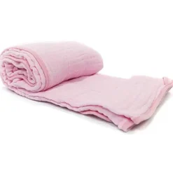 Primo Passi Baby Bath Towels*- Baby Hooded Muslin Towel, Light Pink