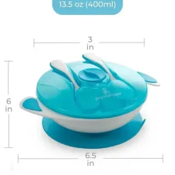 Primo Passi Suction Plates & Bowls|Plates & Bowls*- Baby Suction Bowl Feeding Set, Blue