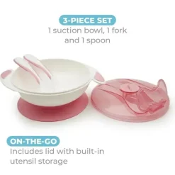 Primo Passi Suction Plates & Bowls|Dishes, Utensils & Food Containers*- Baby Suction Bowl Feeding Set, Light Pink