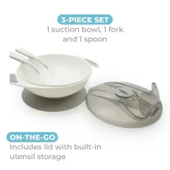 Primo Passi Suction Plates & Bowls|Dishes, Utensils & Food Containers*- Baby Suction Bowl Feeding Set, Grey