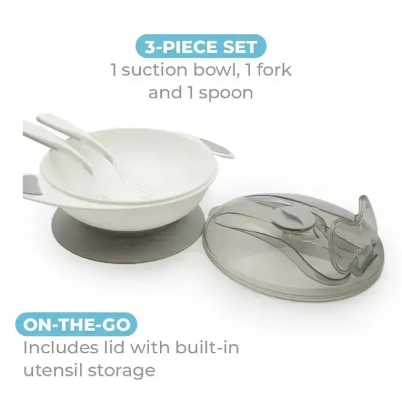 Primo Passi Suction Plates & Bowls|Dishes, Utensils & Food Containers*- Baby Suction Bowl Feeding Set, Grey