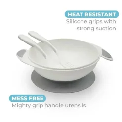 Primo Passi Suction Plates & Bowls|Dishes, Utensils & Food Containers*- Baby Suction Bowl Feeding Set, Grey