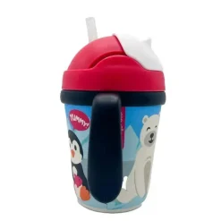 Primo Passi Cool Baby Products|Gifts Up To $25*- Bamboo Fiber Kids Cup With Handle/Straw, Winter Friends (Penguin/Polar)
