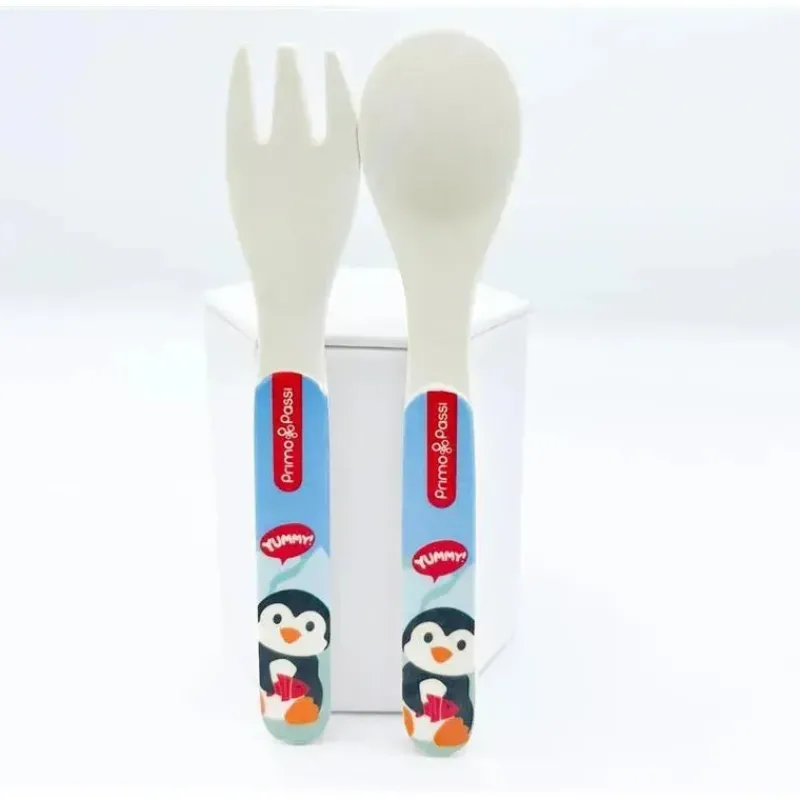 Primo Passi Utensils & Accessories|Dishes, Utensils & Food Containers*- Bamboo Fiber Kids Spoon & Fork - Winter Friends