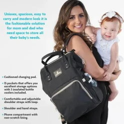 Primo Passi Diaper Backpacks*- Diaper Bag Black Backpack Lucca