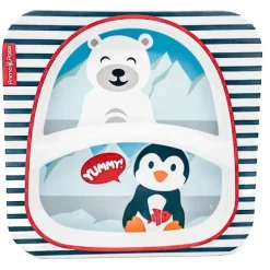 Primo Passi Cool Baby Products|Gifts Up To $25*- Divided Square Bamboo Plate for Kids, Winter Friends