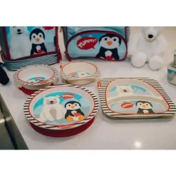 Primo Passi Cool Baby Products|Gifts Up To $25*- Divided Square Bamboo Plate for Kids, Winter Friends