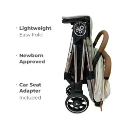 Primo Passi Cool Baby Products|Lightweight Strollers*- Icon Travel Stroller Special Edition, Chrome Frame/Beige