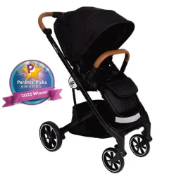 Primo Passi Single Strollers*- Icon V2 Stroller, Newborn to Toddler with Reversible Seat & Compact Fold, All Black