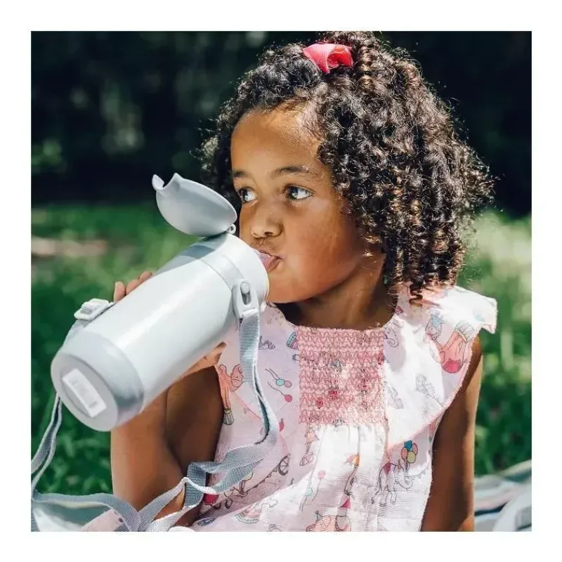 Primo Passi Water Bottle|Insulated Cups*- Insulated Straw Bottle 12oz/350ml, Grey