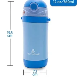 Primo Passi Water Bottle|Insulated Cups*- Insulated Straw Bottle 12oz/350ml, Blue