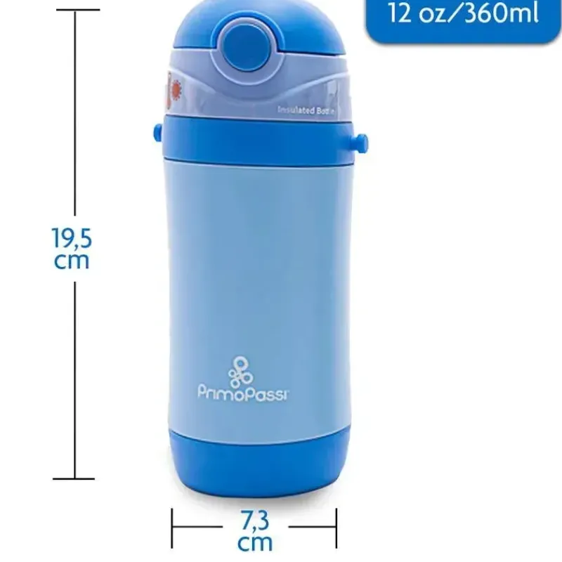 Primo Passi Water Bottle|Insulated Cups*- Insulated Straw Bottle 12oz/350ml, Blue