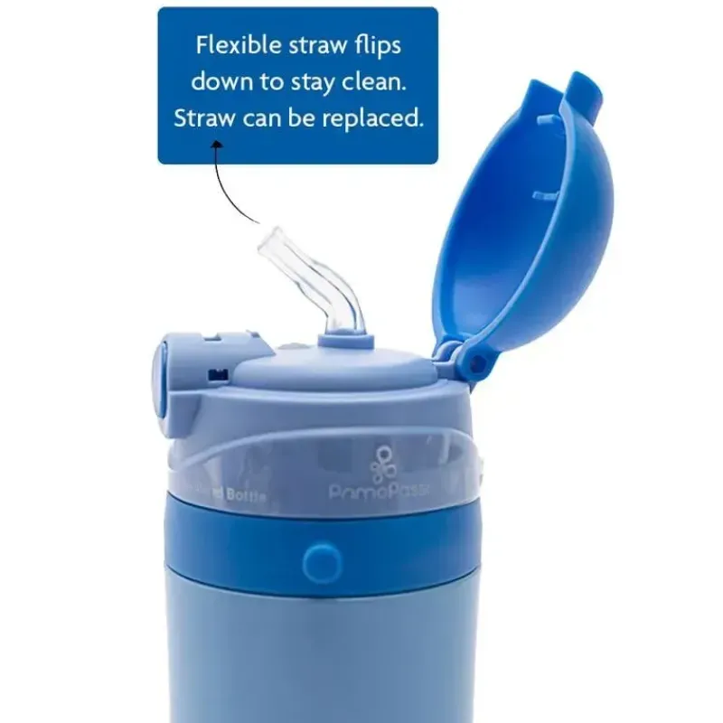 Primo Passi Water Bottle|Insulated Cups*- Insulated Straw Bottle 12oz/350ml, Blue