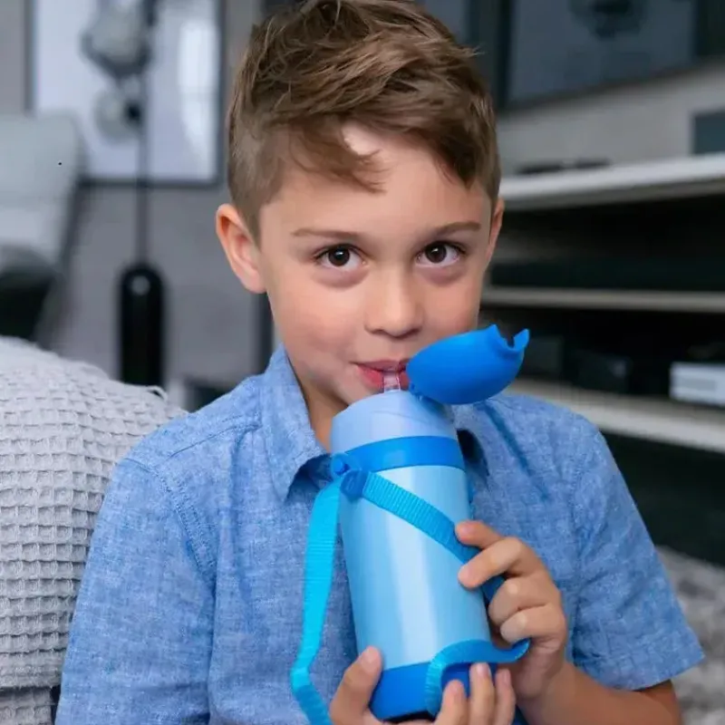 Primo Passi Water Bottle|Insulated Cups*- Insulated Straw Bottle 12oz/350ml, Blue