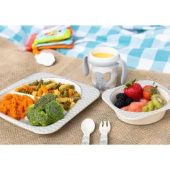 Primo Passi Plates & Bowls|Dishes, Utensils & Food Containers*- Kids Bamboo Set Suction Plate & Cup, Little Elephant