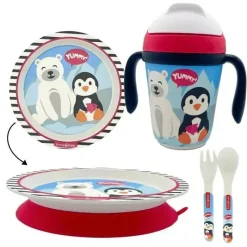 Primo Passi Plates & Bowls|Dishes, Utensils & Food Containers*- Kids Bamboo Set Suction Plate & Cup, Winter Friends