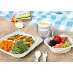 Primo Passi Plates & Bowls|Dishes, Utensils & Food Containers*- Kids Bamboo Set Suction Plate & Cup, Little Elephant