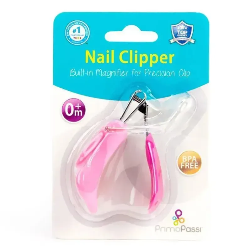 Primo Passi Grooming*- Pink Baby Nail Clipper With Magnifier
