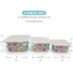 Primo Passi Cool Baby Products|Gifts Up To $25*- 3Pk Bamboo Fiber Kids Food Containers Set, Metoo