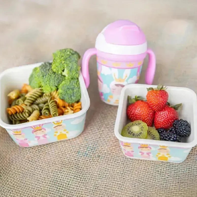 Primo Passi Cool Baby Products|Gifts Up To $25*- 3Pk Bamboo Fiber Kids Food Containers Set, Metoo