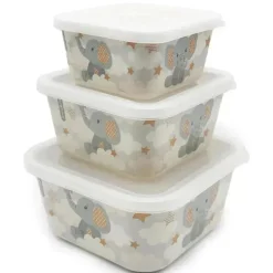 Primo Passi Cool Baby Products|Gifts Up To $25*- 3Pk Bamboo Little Elephant Fiber Kids Food Containers