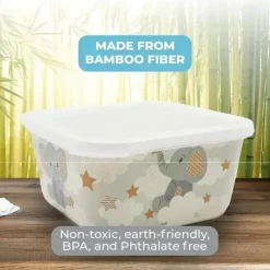 Primo Passi Cool Baby Products|Gifts Up To $25*- 3Pk Bamboo Little Elephant Fiber Kids Food Containers