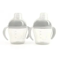 Primo Passi Straw, Sippy & Training Cups|Dishes, Utensils & Food Containers*- 2Pk Grey Sippy Cups 4M, 5 Oz
